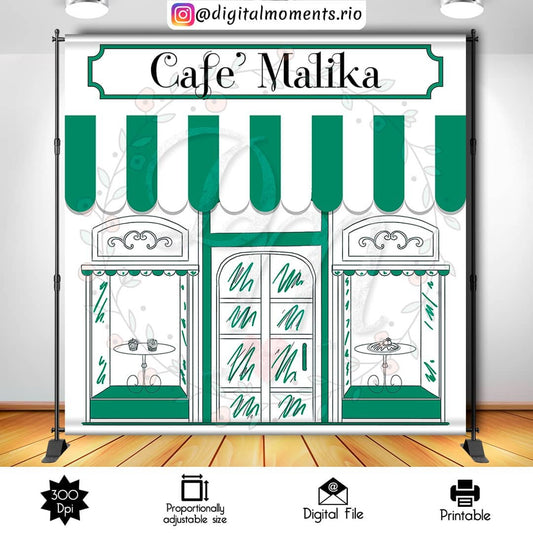 Fondo personalizado Paris Cafe 8x8, solo archivo digital