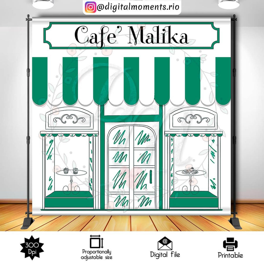 Paris Cafe 8x8 custom backdrop, Digital file only | Custom Digital Download for Kids Party or Event