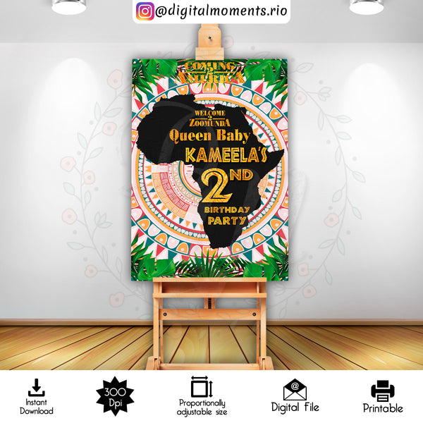 Coming 2 America 2x3 Custom sign, Digital file only | Custom Digital Download for Kids Party or Event