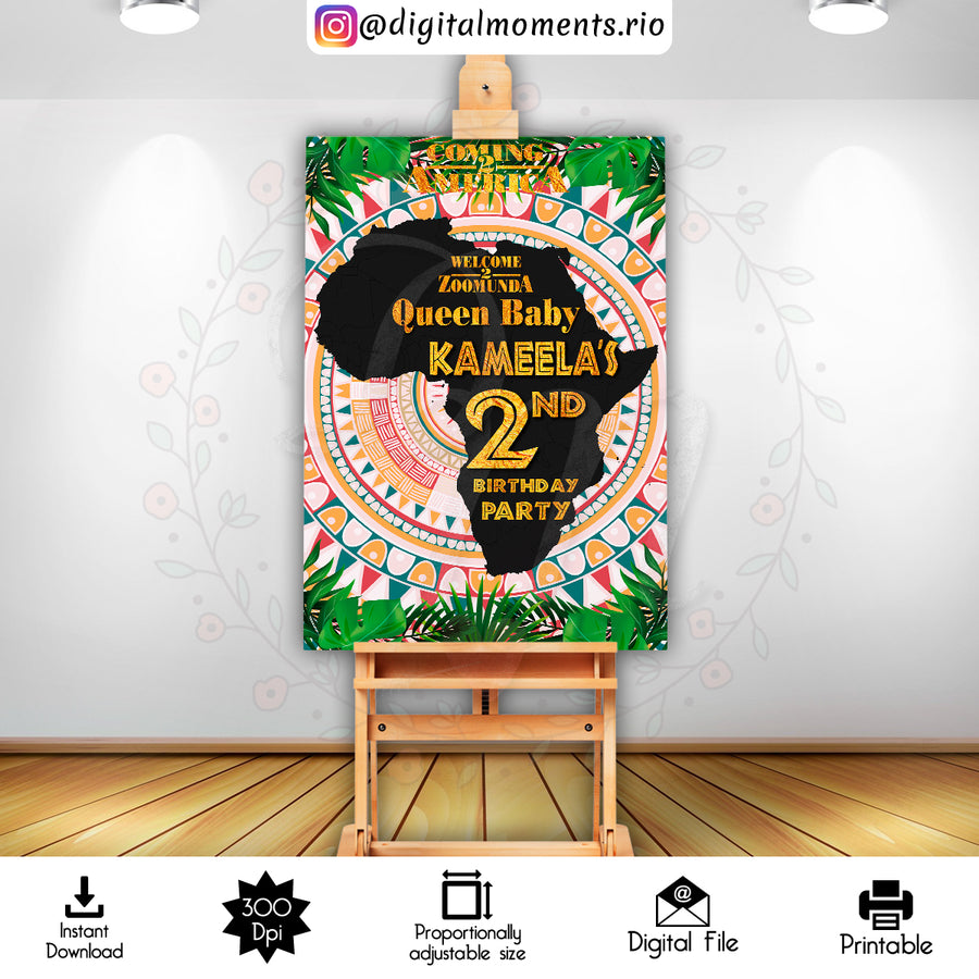 Coming 2 America 2x3 Custom sign, Digital file only | Custom Digital Download for Kids Party or Event