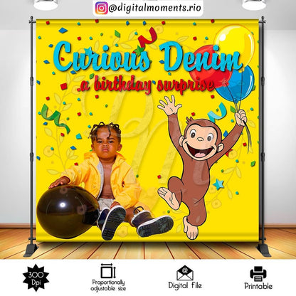 Curious George Confetti, events, custom, curious, picture, 8x8, george, backdrop
