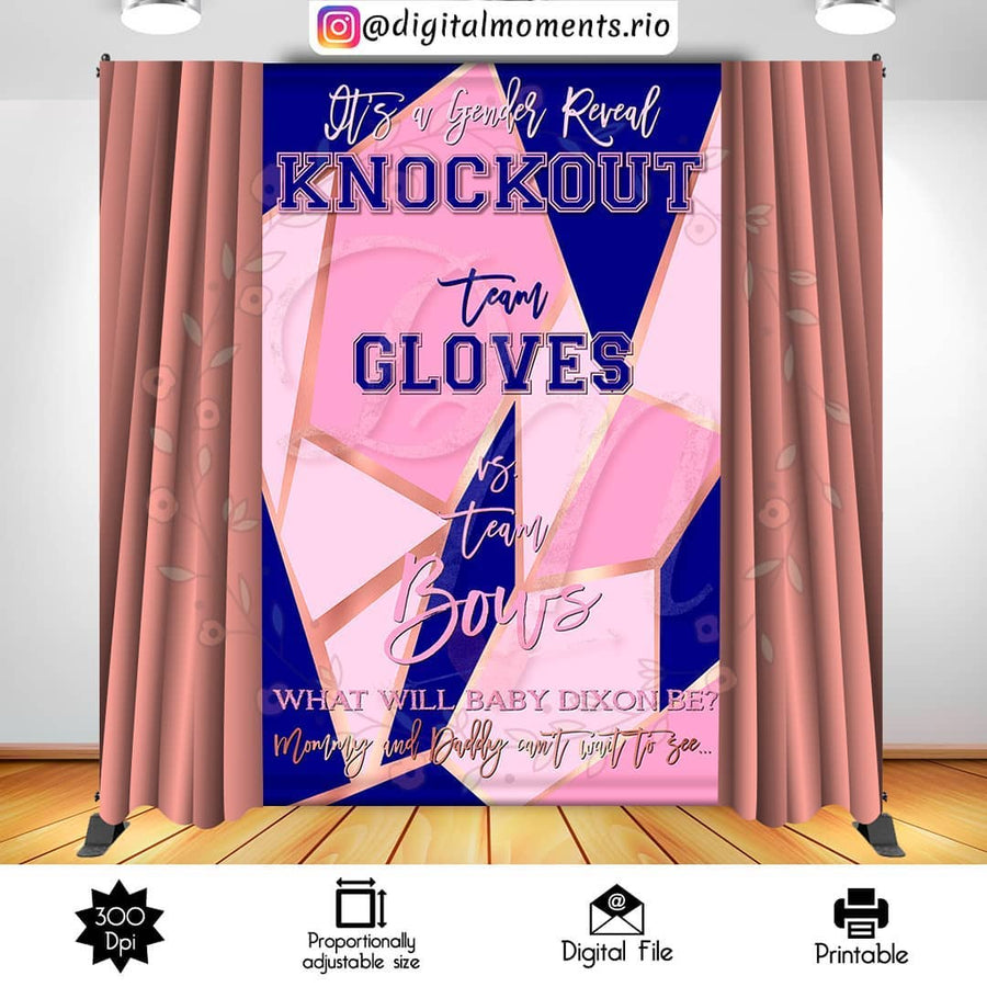 Gender Reveal 5x8 Custom Backdrop, Digital file only | Custom Digital Download for Kids Party or Event