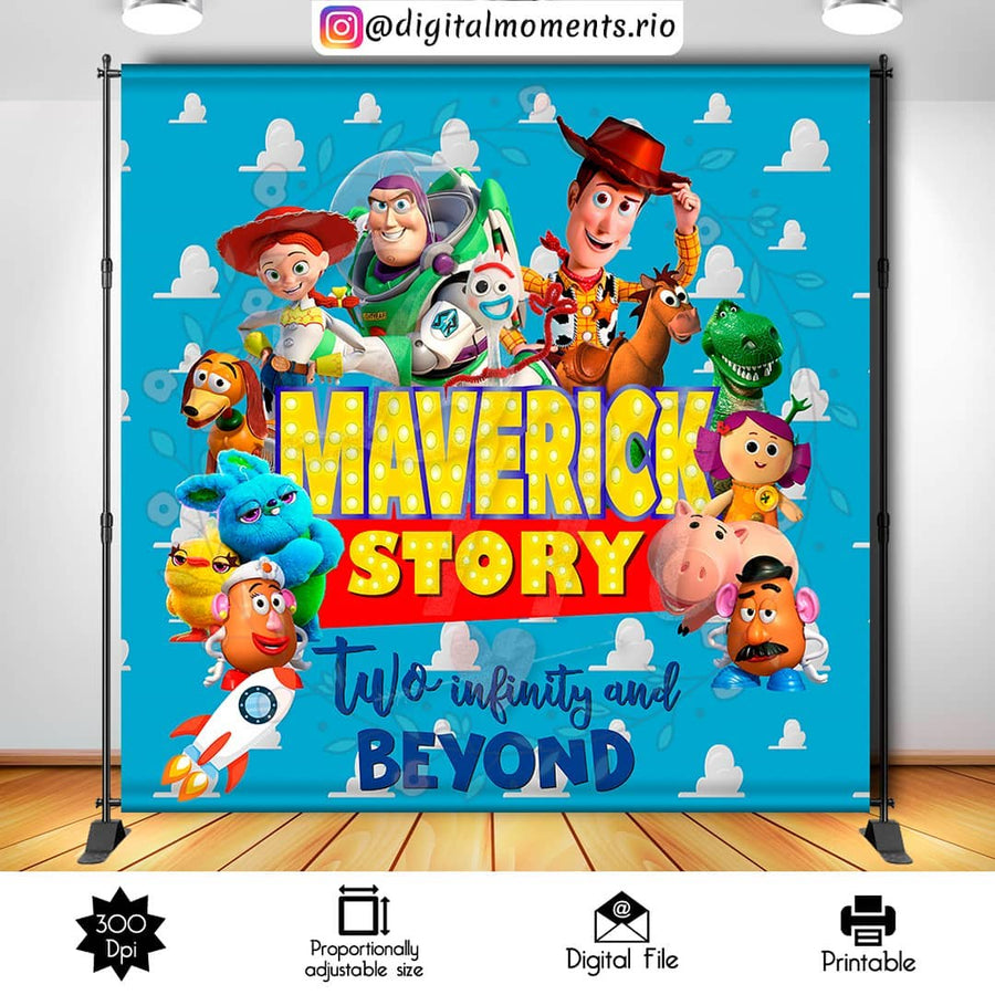 Toy Story 8x8 Custom Backdrop, Digital file only | Custom Digital Download for Kids Party or Event