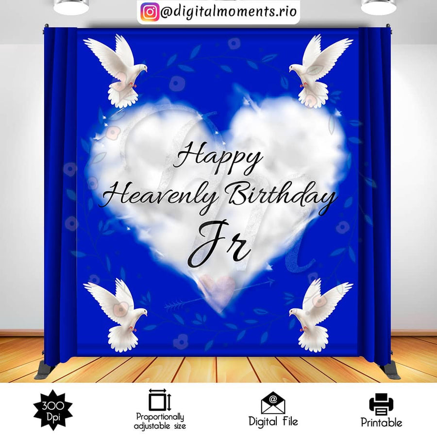 Heavenly Birthday 7x8 custom backdrop, Digital file only | Custom Digital Download for Kids Party or Event