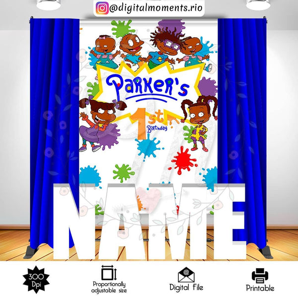 RugRats 5x7 Custom Backdrop, Custom Digital File | Digital Download for Events for Events. 5x7, arts, backdrop, backdrop-sign, celebration, …