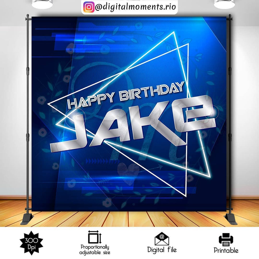 Birthday 8x8 Custom Backdrop, Digital file only | Custom Digital Download for Kids Party or Event
