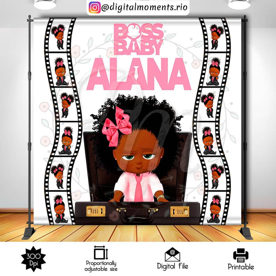 Girl Boss Baby 8x8 custom backdrop, Digital file only | Custom Digital Download for Kids Party or Event