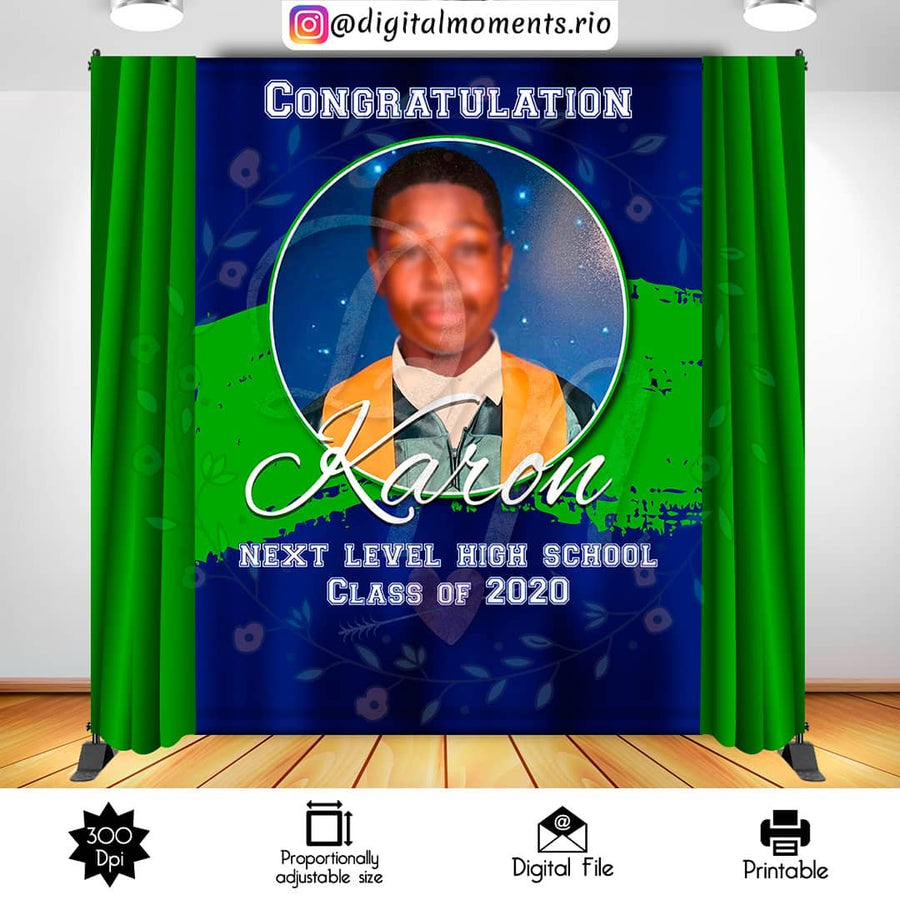 Graduation 6x8 custom backdrop, Digital file only | Custom Digital Download for Kids Party or Event
